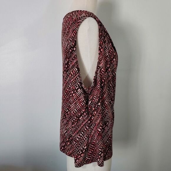 Merona Shirt Top Cowl Neck Womens Plus Size 3X Sleeveless Flowy Brown Pink - Picture 6 of 11